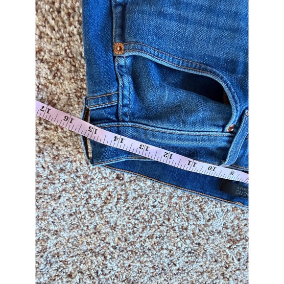 Genetic Los Angeles Hepburn High Rise Cropped Flare Jeans Medium Wash Raw Hem 29 - Picture 7 of 9